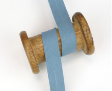 3 Meter Schrägband - Baumwolle - Fernblau - Uni - 2cm x 3m - Zugeschnitten