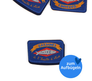 1 Label - zum Aufbügeln - SARDINES á l´huile d'olive  - Dunkelblau - jojulein design
