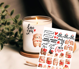 Rub-On Sticker - Love Letters - Bären - Tante Henni Rubon - vielfältig nutzbar