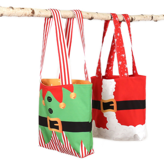 DIY-NÄHSET - Softshell Motivbeutel - Shopper - Weihnachtself - abby and amy