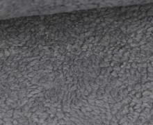 Teddystoff - Baumwollmischung - Uni - Grau