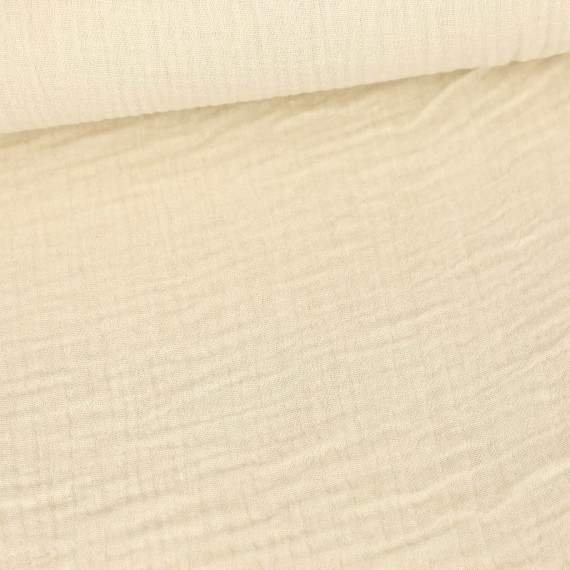 Musselin Muslin Meliert Double Gauze Ecru