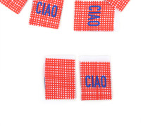 1 Label - Gittermuster - CIAO - Weiß/Rot - Anlukaa