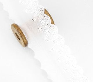 1m Madeira Spitze - Bogenkante - 8,5cm - Weiß