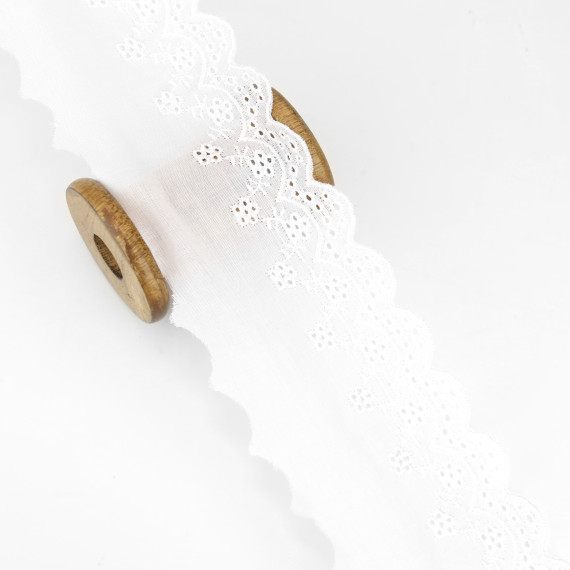 1m Madeira Spitze - Bogenkante - 8,5cm - Weiß