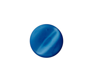 1 Polyesterknopf - Rund - 14mm - Öse - Uni - Glanz - Blau