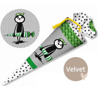 DIY-Nähset Schultüte - GESCHWISTERTÜTE - Faultier - Grün - Formenfroh - Velvet - abby and amy