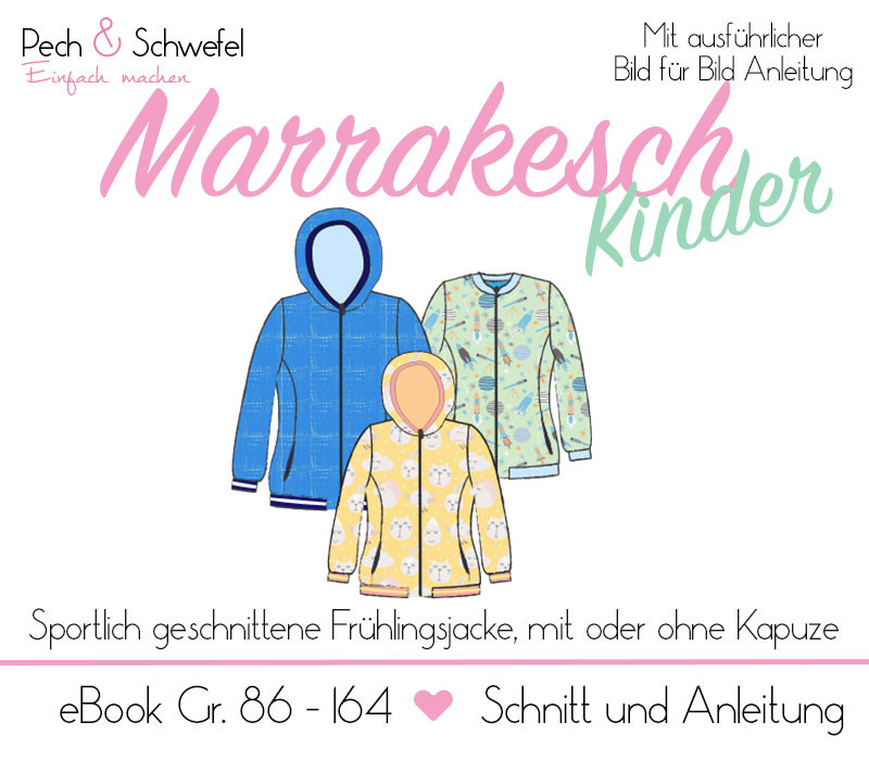 Ebook Frühlingsjacke „Marrakesch“ Kinder Gr. 86 – 164 in A4 und A0 (Einzel- und Mehrgrößenschnitt) von Pech und Schwefel