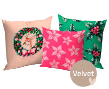 Kissenstoff - DIY - Kissen-Set - Ho Ho Ho - Warm Wishes - Mint/Rosa - Velvet - abby and amy
