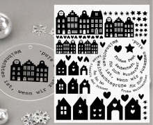 Rub-On Sticker - zauberhafte Weihnachtshäuser - perfekt für Acrylplatten - Tante Henni Rubon - vielfältig nutzbar