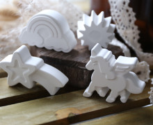 Silikon - Gießform - Matte für 8 Figuren - Regenbogen - Einhorn - Sternschnuppe - vielfältig nutzbar