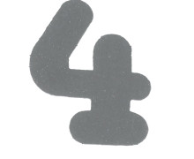 Applikation - Zum Aufbügeln - Reflex Zahl - 4