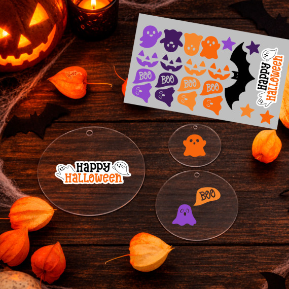 Rub-On Sticker - Happy Halloween  - Tante Henni Rub-Ons - vielfältig nutzbar - Wunschgeschenk