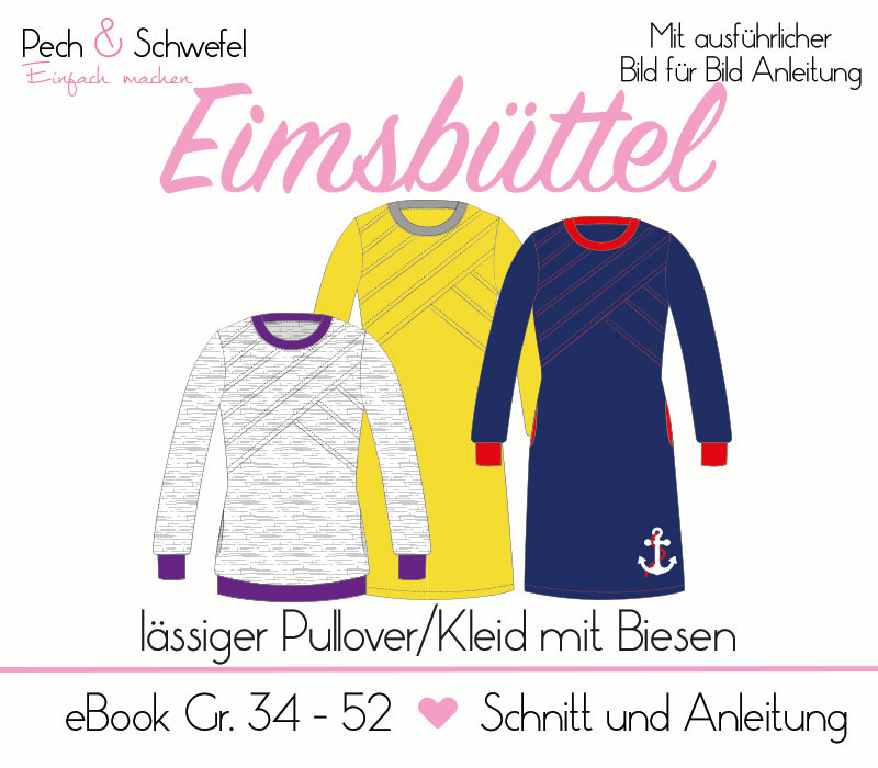 Ebook -  Raffiniertes Oberteil Eimsbüttel Gr. 34 - 52 in A4 und A0 von Pech und Schwefel