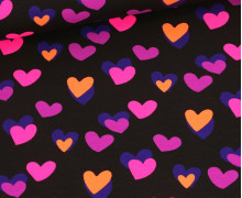 Jersey - Bedruckt - Neon-Herzen - Schwarz