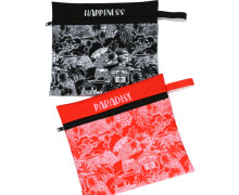 DIY-Nähset - 2 Wetbags - Softshell - Tropic Living - Schwarz/Rot
