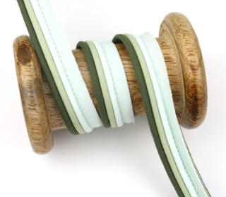 1 Meter Paspelband/Biesenband - Dreilagig - 14mm - Mint