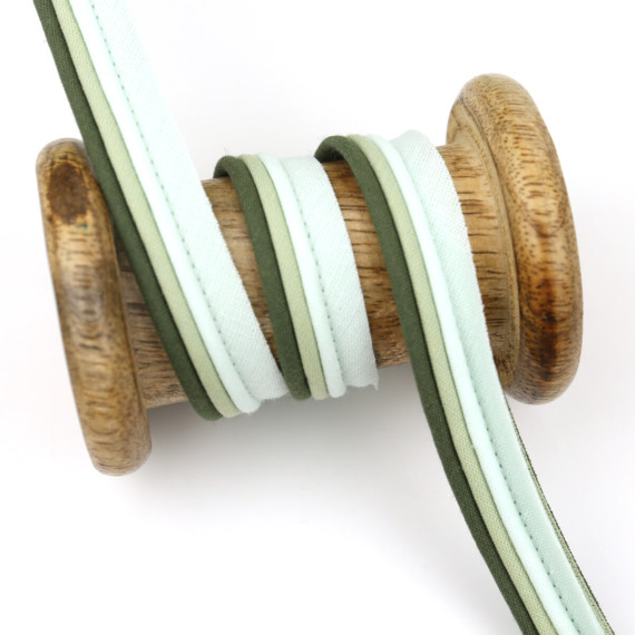 1 Meter Paspelband/Biesenband - Dreilagig - 14mm - Mint