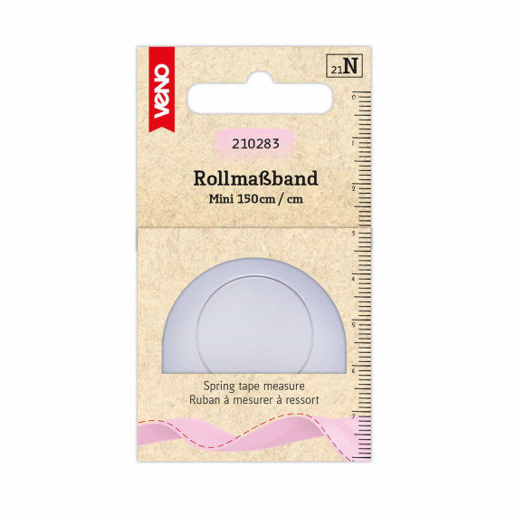 1 Rollmaßband - Mini - 150cm - veno - Weiß
