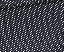Baumwolle - Webware - Popelin - Bedruckt - Mini-Sternchen - Symmetrisch - Stahlblau