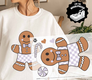 Onkel Bo's Bügelbilder - DIN A4 - Lebkuchenmann - Fliedergrau - BIG - Weihnachten