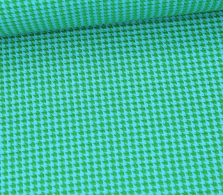 Bio-Elastic Minijacquard Jersey - 3D - Tea Party Knit - Wonderland - Hamburger Liebe - Grün/Cyanblau