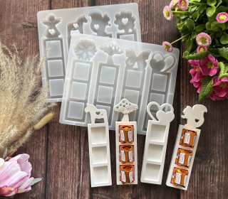 Silikon - Gießform - Schokoriegel Halter - Set 1 - Geschenkanhänger - vielfältig nutzbar