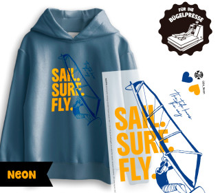 Onkel Bo's Neon Bügelbilder - DIN A4 - Sail. Surf. Fly. - BIG