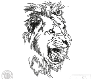 Löwe im Doodle Stil, Stickdatei von Stickzebra