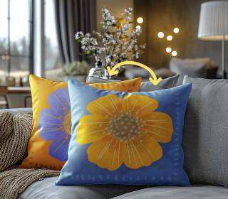 Genähtes Kissen inkl. Inlet - Beautiful Flowers - Fliederblau/Gelb - KnilchArt Design - Mein Hanseherz