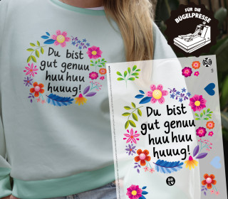 Onkel Bo's Bügelbilder - DIN A4 - Du bist gut genug - Dunkler Schriftzug - Hamburger Liebe - BIG