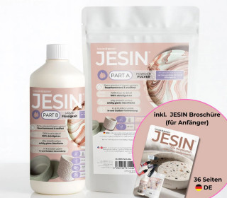 3Kg Jesin-Paket - 2Kg Jesin Puder - 1Kg Acrylharz (flüssig) - OHNE Eimer - MIT Broschüre - Colorberry - 2-Komponenten-System