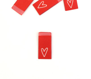 1 Label - Herz - Dunkelrot/Weiß - jojulein design