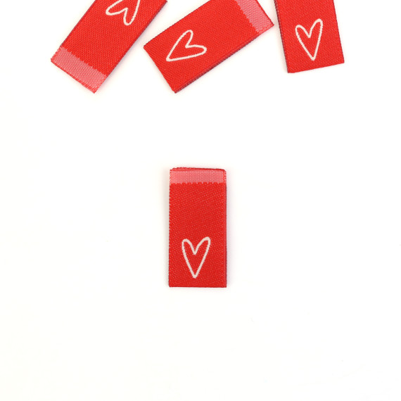 1 Label - Herz - Dunkelrot/Weiß - jojulein design