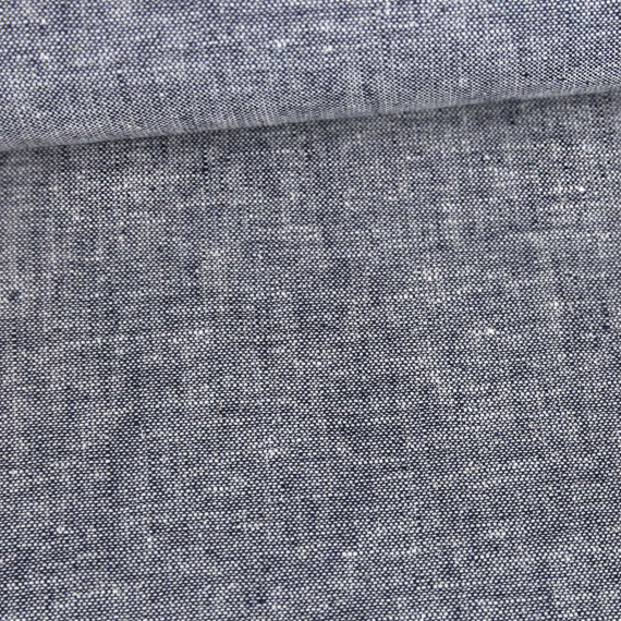Leinen - Baumwolle - Mischgewebe - Melange - 160g - Dunkelblau