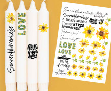 DIN A4 - Tattoofolie - Sonnenblumen - für Kerzen / Keramik