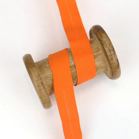 3 Meter Schrägband - Baumwolle - Orange - Uni - 2cm x 3m - Zugeschnitten