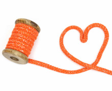 1m Kordel - Rope Bowl - Lurexfäden - Glitzer - 10mm - Orange