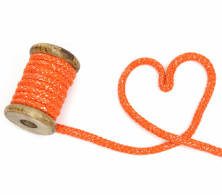 1m Kordel - Rope Bowl - Lurexfäden - Glitzer - 10mm - Orange