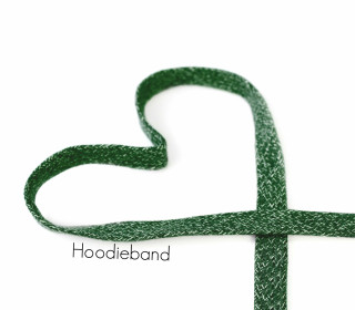 1m flache Kordel - Hoodieband - 15mm - Kapuzenband - Meliert - Dunkelgrün