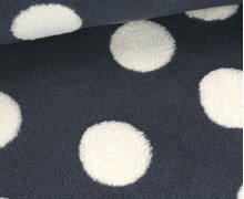 Teddystoff - Teddy - Punkte - Taubenblau Dunkel