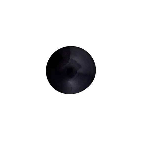 1 Polyesterknopf - Rund - 12mm - Öse - Glanz - Gewölbt - Schwarz
