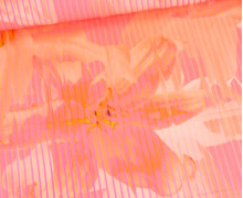 Viskose - Blusenstoff - Streifen - Aquarell Blüten - Rosa/Lachsrosa