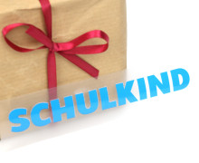 1 Bügelbild - Aufbügler - Schulkind - Schriftzug - Blau