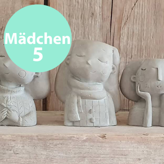 Silikon - Gießform - Pflanztopf - Kerzenhalter - für Teelichter - Mädchen & Junge - Mädchen 5 - vielfältig nutzbar