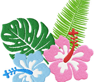 Stickdatei Hawaii-Blumen für Stickmaschinen