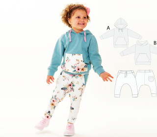 Schnittmuster Sweatshirt Hoodie und Haremshose, Jogginghose FLY und DADO von Patternforkids