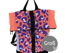 DIY-Nähset - Rucksack - Nepal - Leo Love - Koralle/Royalblau/Hellblau - abby and amy