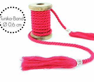 Kordel mit Tassel - Tunika Band - Pink - Breit