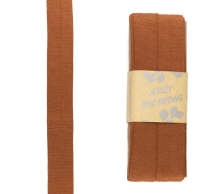 3 Meter Schrägband - Viskose Jersey - Rostbraun - Dehnbar - 2,0cm x 3m - Zugeschnitten